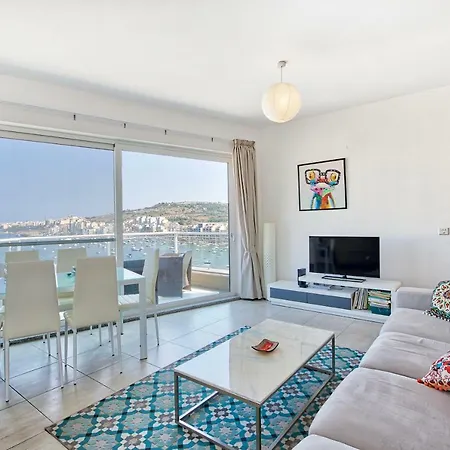 Hv12 - Sea Front Penthouse Daire St. Paul's Bay